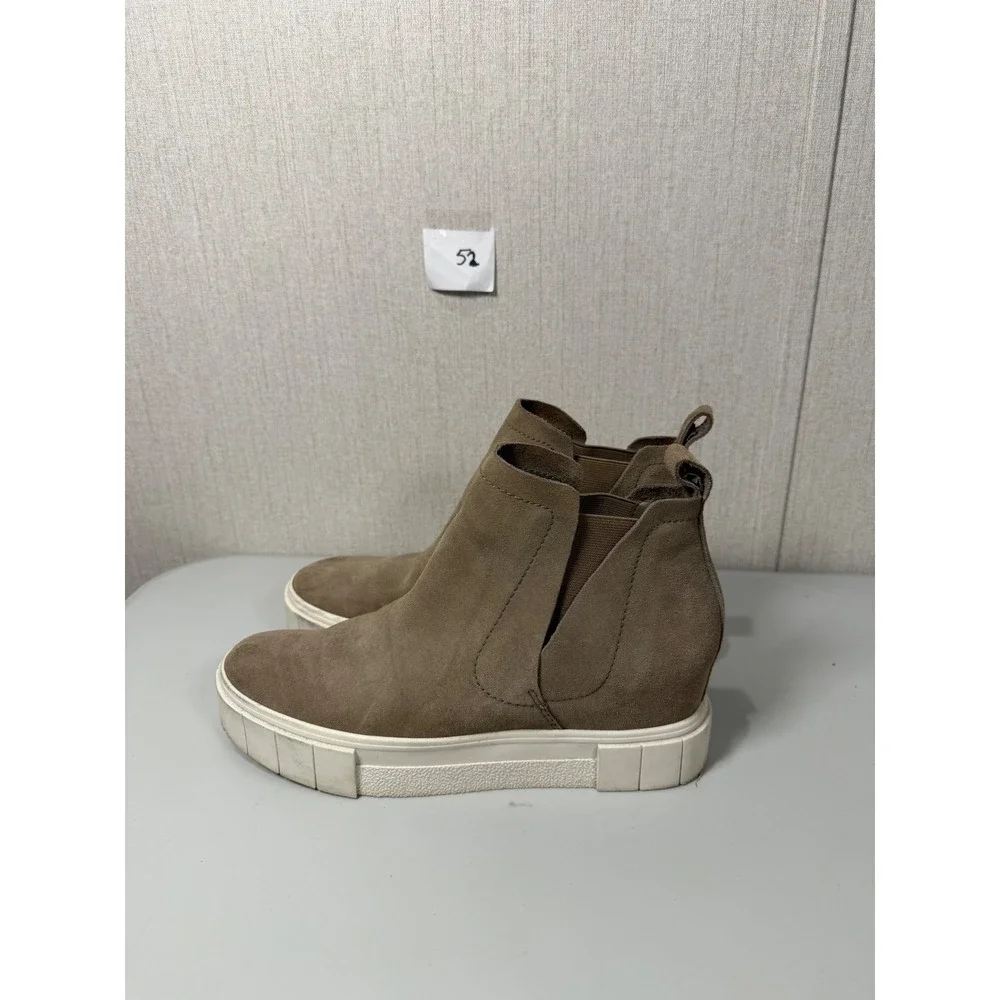 Dolce Vita Zabie Taupe Suede Hidden Wedge‎ Platform Sneakers Womens 9.5M